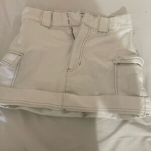 Stylish White jean Mini Skirt